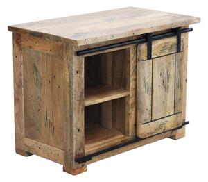 BEILY - porta tv legno di mango 1 anta scorrevole