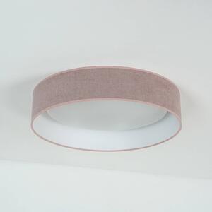 Duolla Plafoniera LED Plafond, rosa, tessuto, Ø 45 cm, dimmerabile a 3 livelli