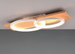 Lampada da soffitto a LED BARCA, dimmerabile, in legno, larghezza 75 cm, bianca
