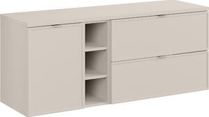 Mobile Bagno 140 Cm Cashmere Opaco Con Cestello E Cassetti
