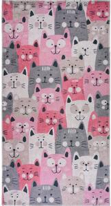 Tappeto rosa e grigio per bambini 120x180 cm Silly Cats - Vitaus