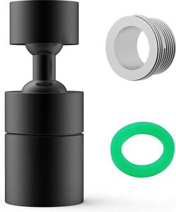 Rubinetto con illuminazione nera, rubinetto orientabile a 360 gradi, regolatore del getto, miscelatore a 2 getti, bocchette per rubinetti con filettatura esterna M22 o interna M24, bocchetta per rubinetto da cucina o da bagno