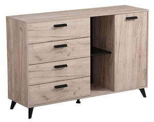 FRANCIE - madia quattro cassetti un anta moderna minimal in legno