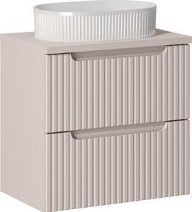 Mobile Bagno 60 Cm Con Piano E Lavabo Ovale Scanalato