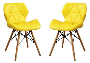 NAOMIE - sedia moderna in ecopelle e legno set da 2