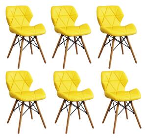 NAOMIE - sedia moderna in ecopelle e legno set da 6