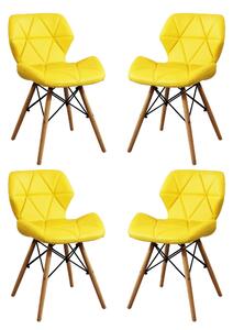 NAOMIE - sedia moderna in ecopelle e legno set da 4