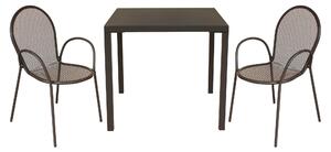INDEX - set tavolo in alluminio cm 80 x 80 x 73h con 2 poltrone Maris