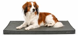 Tappeto ortopedico per cani lionto, superficie di sdraio in memory foam che allevia la pressione, fondo antiscivolo e rivestimento sfoderabile, 80x55 cm, grigio