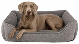 Divano per cani lionto, letto moderno per cani con fondo antiscivolo, sfoderabile e interno in peluche, 110x80 cm, grigio