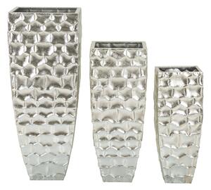 Porta Vasi Tris Argy Ø38x91 cm - Ø30,5x76 cm - Ø25x62 cm in Ferro Argento