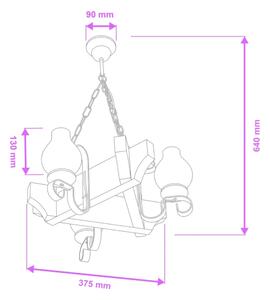 Brilagi - Lampadario a catena QUEEN 3xE14/40W/230V faggio/crema