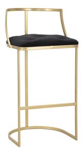 Sgabello Bar Istanbul Ø45x90 cm in Ferro e Spugna e Tessuto e MDF Oro e Nero