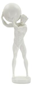 Statuetta Atlas 18x12,5x50 cm in Resina Bianco