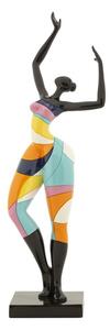 Decorazione Donnina Dance Rubic 12,5x10x38 cm in Resina Multicolor