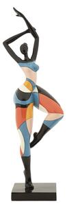 Decorazione Donnina Dance Rubic 11,5x9x38,5 cm in Resina Multicolor