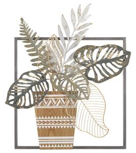 Pannello Vaso 54x6,4x62,9 cm in Ferro e MDF Multicolor