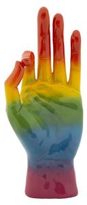 Decorazione Mano Rainbow Ok 16x10,5x36 cm in Resina Multicolor