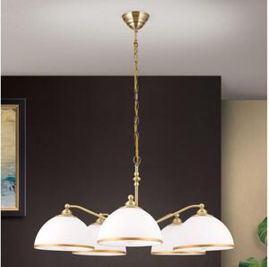 Orion LU 1838/5 - Lampadario a sospensione con catena OLD LAMP 5xE27/40W/230V bianco/ottone