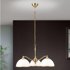 Orion LU 1838/3 - Lampadario a sospensione con catena OLD LAMP 3xE27/40W/230V bianco/ottone