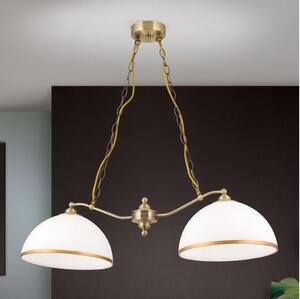 Orion HL 6-1810/2 - Lampadario a sospensione con catena OLD LAMP 2xE27/40W/230V bianco/ottone