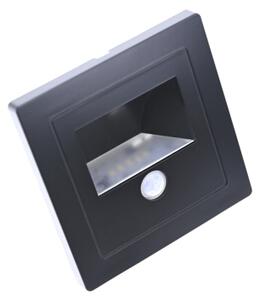 Lampada LED per scale con sensore di movimento e crepuscolare LED/3W/230V 6000K nera