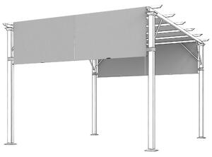 Copertura per Pergola 300x300 cm 2 Teli 488x122 cm in Poliestere UV30+ Grigio Chiaro