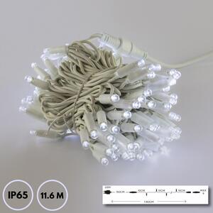 Catenaria Natalizia LED 11.6m, IP65, CAVO BIANCO Colore Bianco Freddo 6000 - 10000 °K