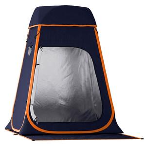 Tenda Doccia Pop-Up Impermeabile con Tetto Rimovibile, in Poliestere 190T e Acciaio, 152x152x200 cm, Blu Scuro