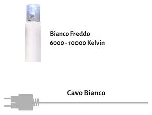Catenaria Natalizia LED 11.6m, IP65, CAVO BIANCO Colore Bianco Freddo 6000 - 10000 °K