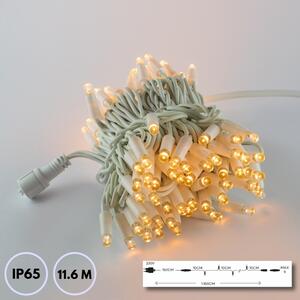 Catenaria Natalizia LED 11.6m, IP65, CAVO BIANCO Colore Bianco Caldo 2.100K