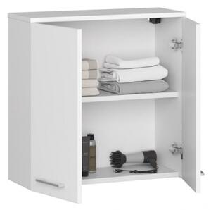 Mobile Pensile Da Bagno 2 Ante Armadietto 60x23x60 Serena Bianco