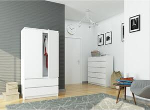 Armadio Guardaroba 2 Ante 2 Cassetti 90x50x180 Artika Bianca