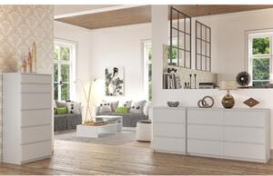 Credenza Soggiorno 2 Ante 4 Cassetti 160x40x100 Artika Bianca