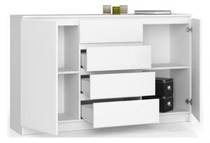 Credenza Soggiorno 2 Ante 4 Cassetti 160x40x100 Artika Bianca