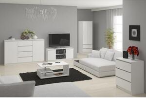 Cassettiera Credenza 120x40x100 Cm 8 Cassetti Artika Bianco Opaco
