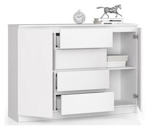 Credenza Soggiorno 2 Ante 4 Cassetti 140x40x100 Artika Bianca