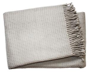 Plaid grigio chiaro con motivo waffle Waffle, 140 x 180 cm Waffel - Euromant
