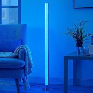 Lindby Lampada LED da pavimento Hadis, RGB, telecomando, bianco, 120 cm
