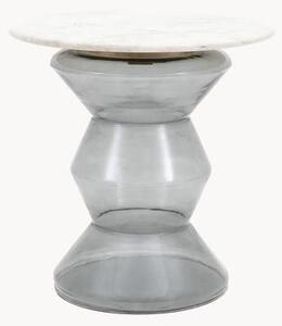 Tavolino rotondo in vetro soffiato e marmo Turin