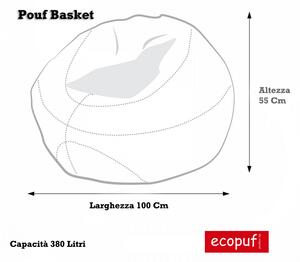 Pouf poltrona sacco pallone da pallacanestro puff basket in ecopelle 55 x 100