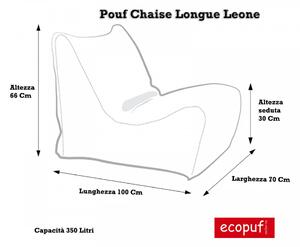 Leone pouf poltrona da giardino chaise longue poliestere impermeabile con tasca laterale e maniglia