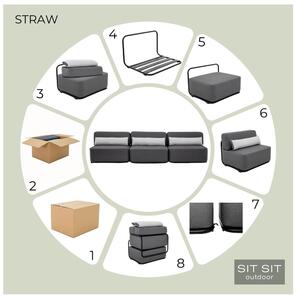 Modulo divano da giardino grigio scuro (pezzo centrale) Straw - Sit Sit