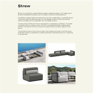 Modulo divano da giardino grigio scuro (pezzo centrale) Straw - Sit Sit