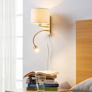Lindby Applique Florens ottone con luce di lettura LED