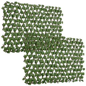 Outsunny Siepe Artificiale 200x100 cm in Seta e Plastica PE, Siepe Finta di Pothos con 495 Foglie, Verde