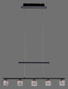 Paul Neuhaus Lampada LED a sospensione Hydra, 5 luci, nero