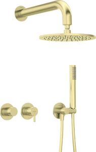 Concealed shower set with overhead shower - with horizontal mixer