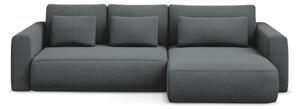 Divano angolare grigio scuro allungabile/con contenitore (con penisola a destra/con chaise lounge) Kapua – Makamii
