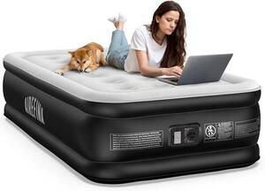 Lenzuolo singolo con sistema di gonfiaggio integrato - Materasso autogonfiabile in 3 minuti - Ideale per i viaggi e facile da ripiegare - Letto da 190 × 99 × 46 cm